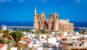 Lala Mustafa Pasha Mosque and Famagusta town. Famagusta, Cyprus.