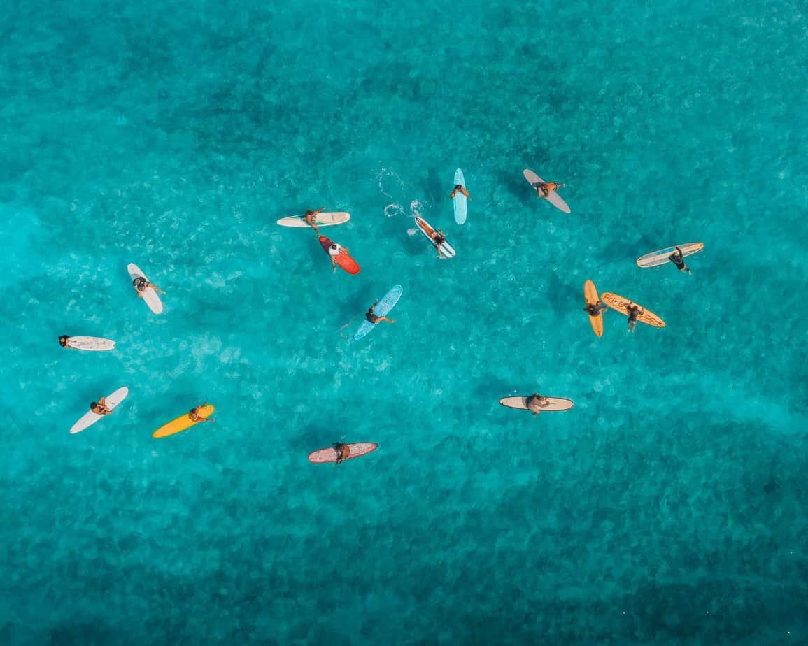 aerial view of boats on sea
