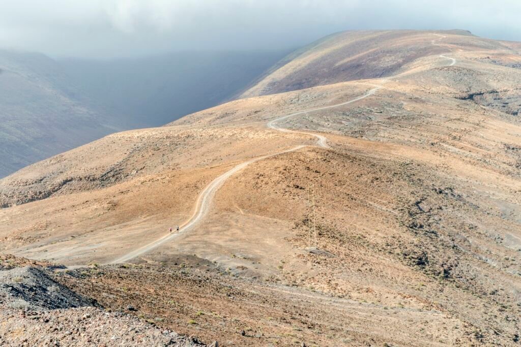 Trail to Pico de la Zarza - the highest peak of Fuerteventura island, Spain