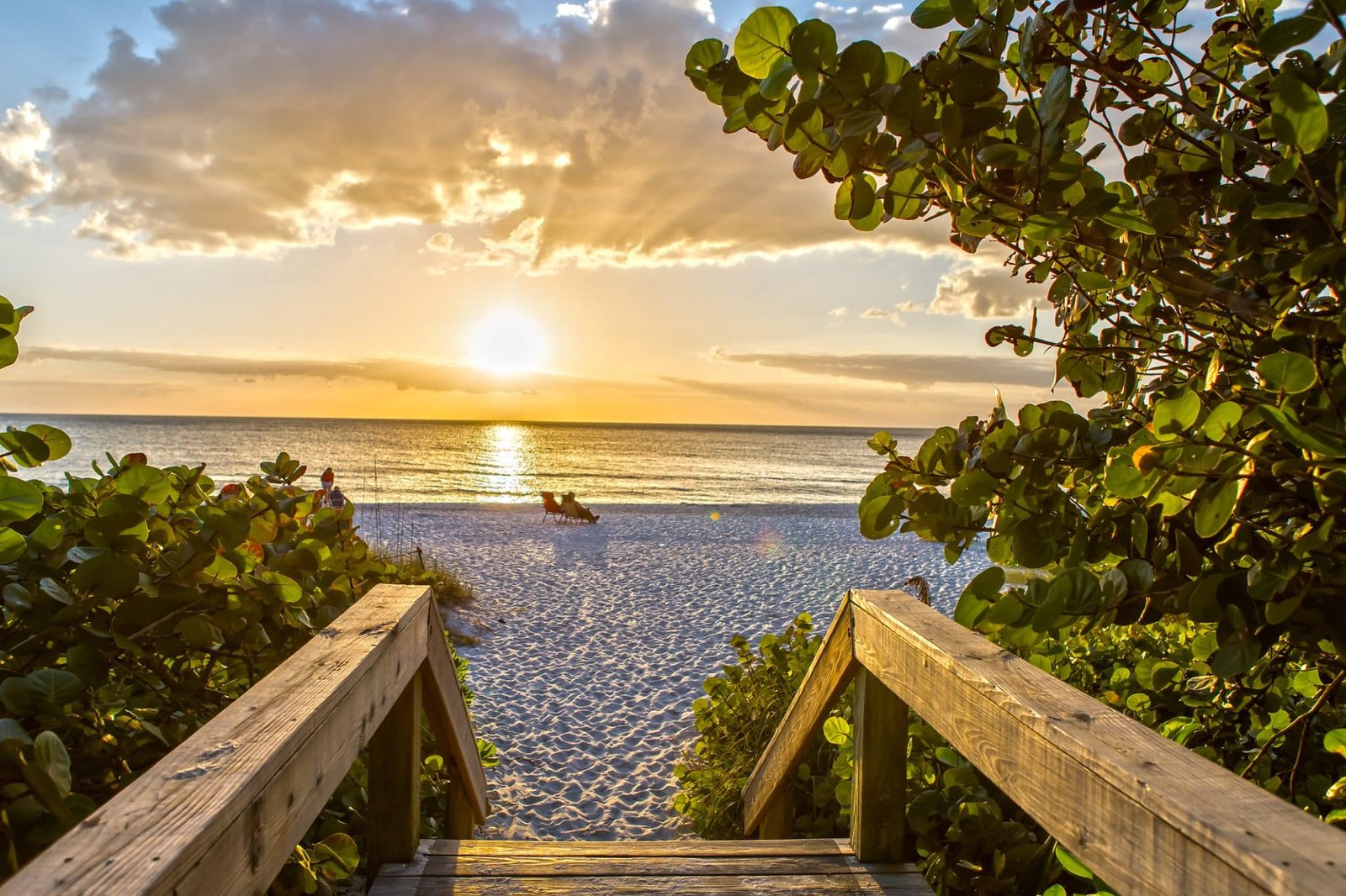 Beautiful Sunset on the Beach of Naples, Florida