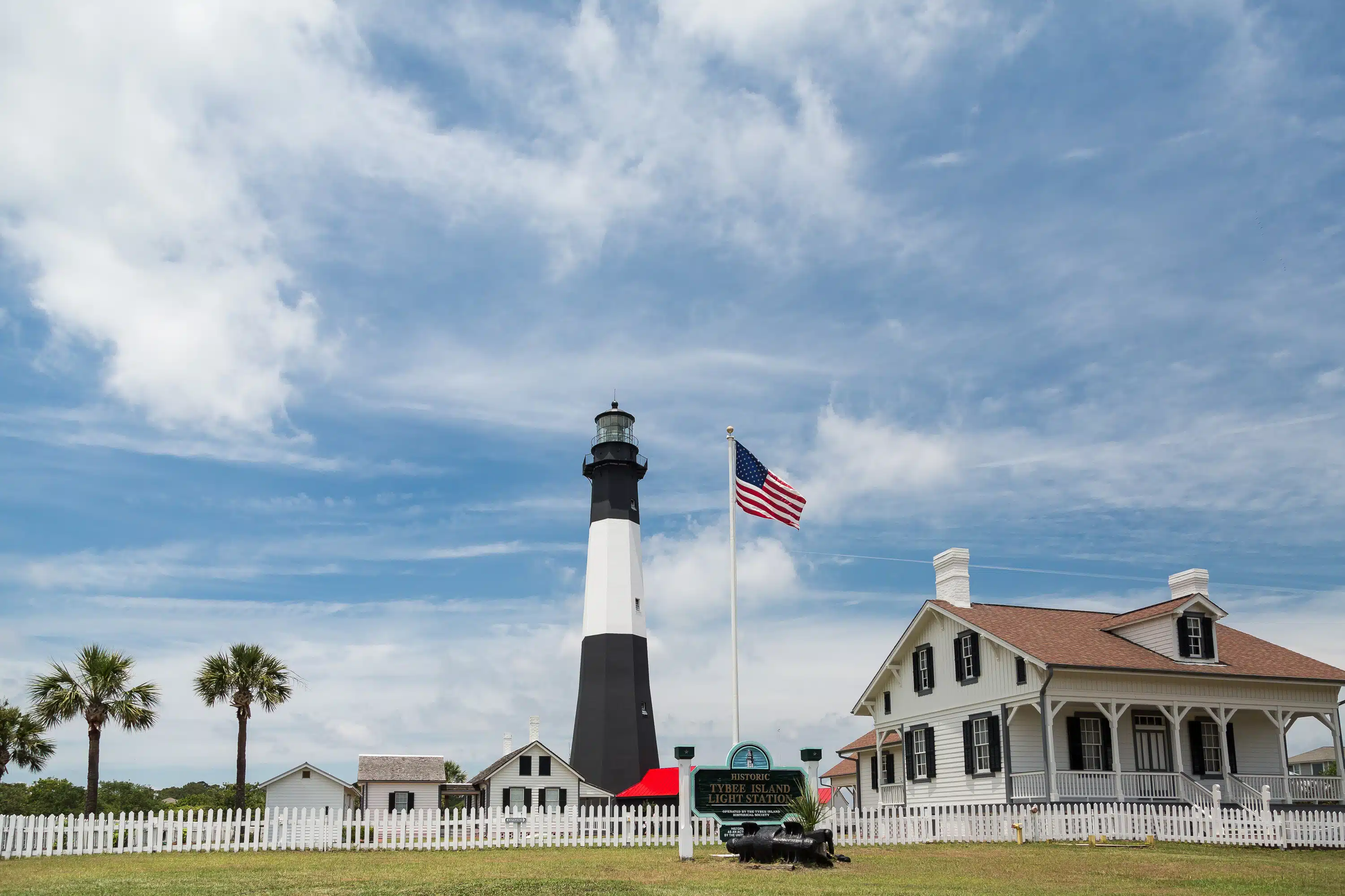 Black and White lighthouse on Tybee Island, Georgia