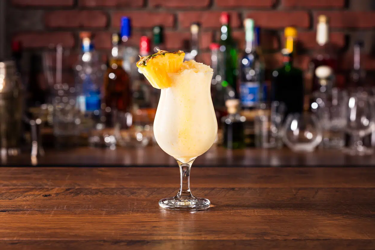 pina colada on a bar