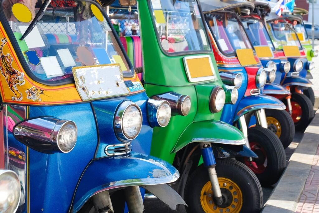 Tuk Tuk fleet . It's traditional taxi and one of famous iconic of Thailand.