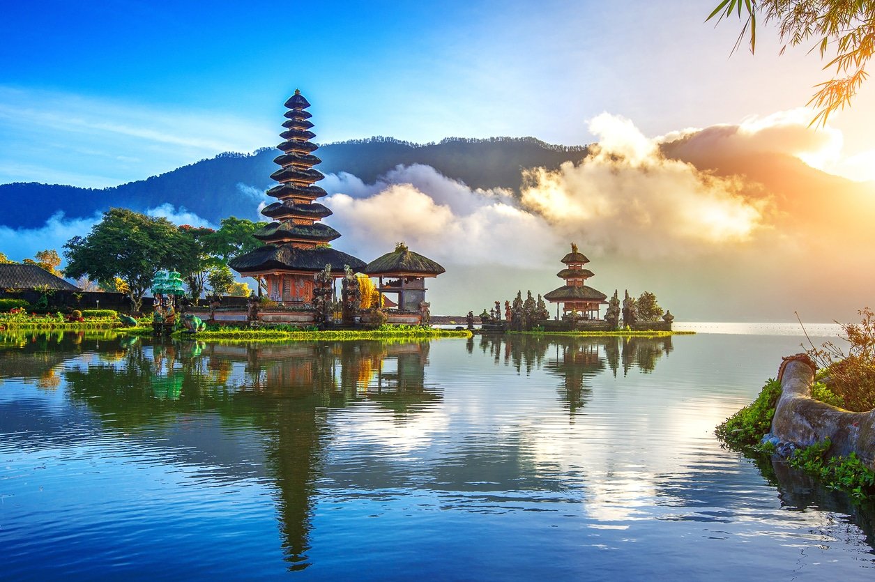 Temple by lake in Bali
