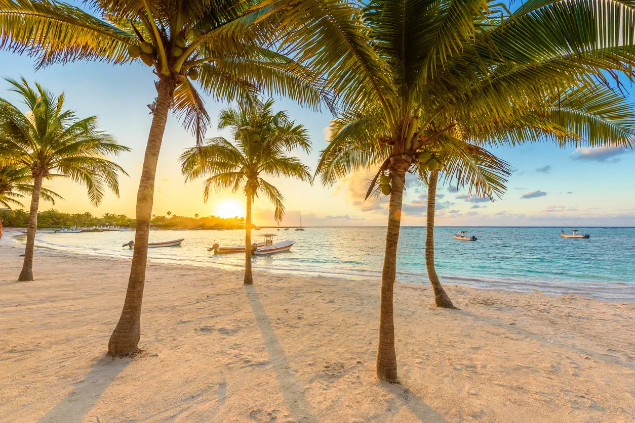 Akumal bay - Caribbean white beach in Riviera Maya, coast of Yucatan and Quintana Roo, Mexico