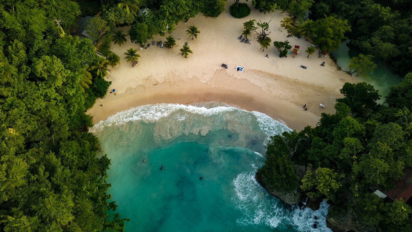 Port Antonio Jamaica Frenchman’s Cove aerial Footage