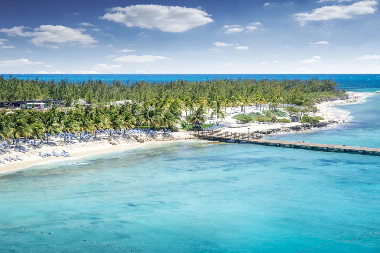 Turks and caicos beach from above