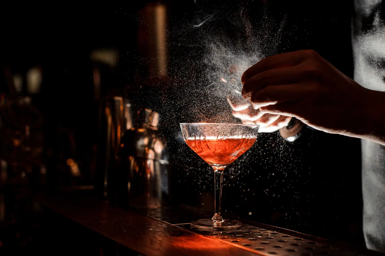 bartender making cocktail