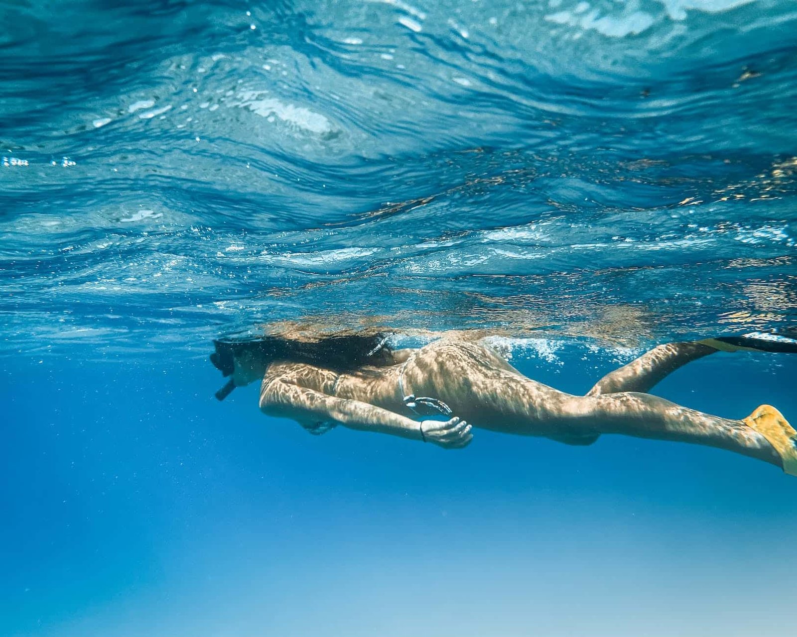 woman in blue water