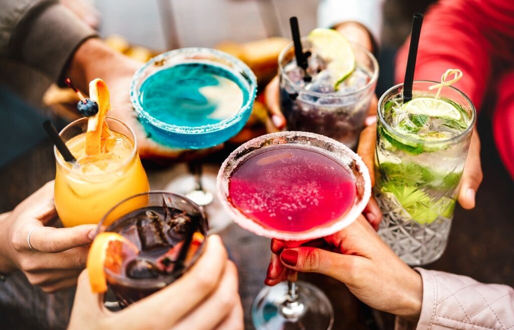 selection of colorful cocktails