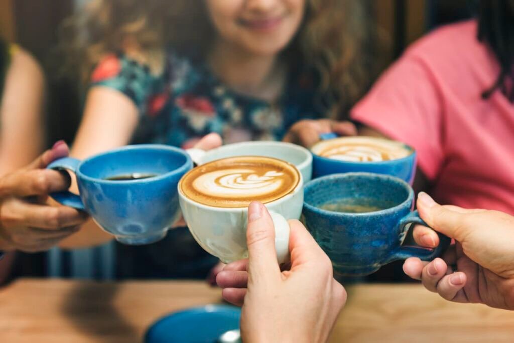 group drinking coffee