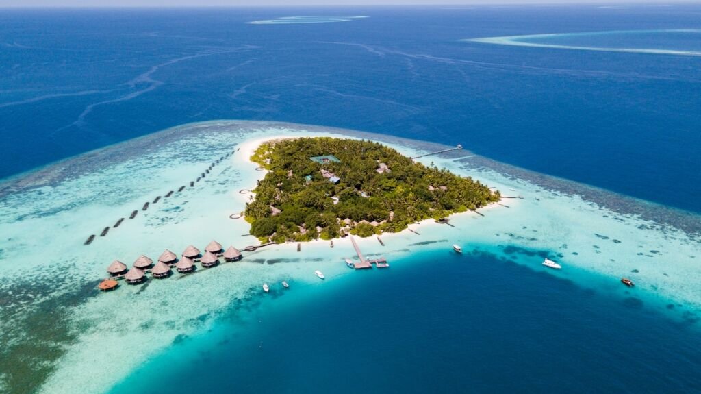 Heart shaped island in Maldives