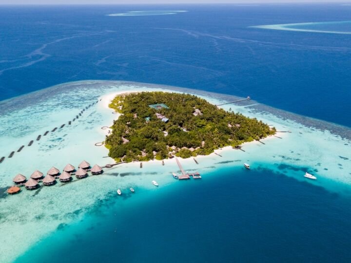 Heart shaped island in Maldives