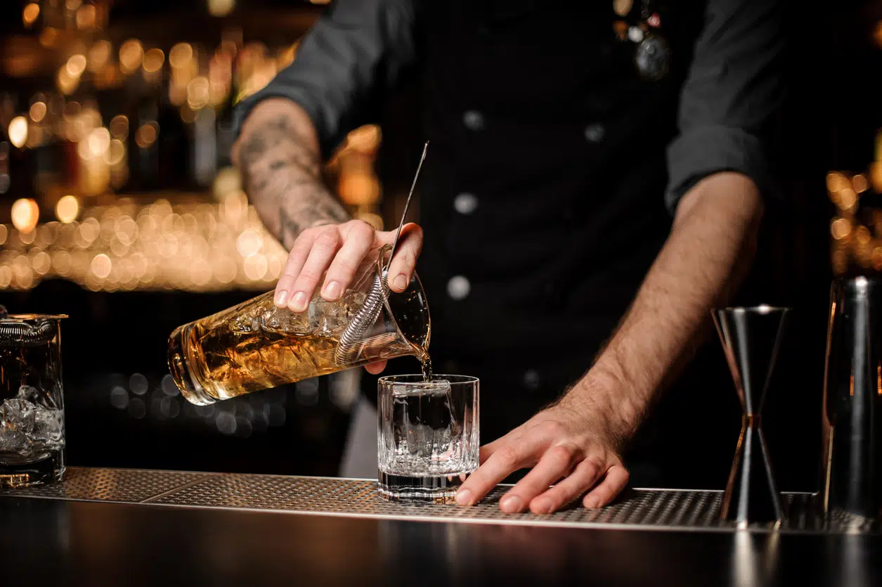 bartender pouring drink