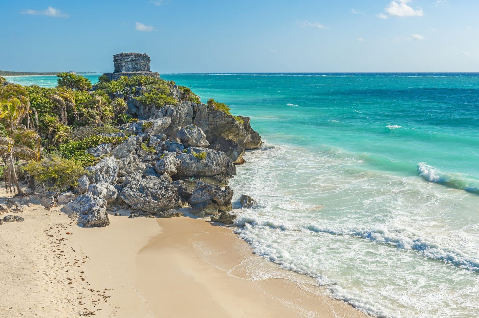 Winds temple along the Caribbean Sea, Quintana Roo State, Yucatan Peninsula, Mexico.