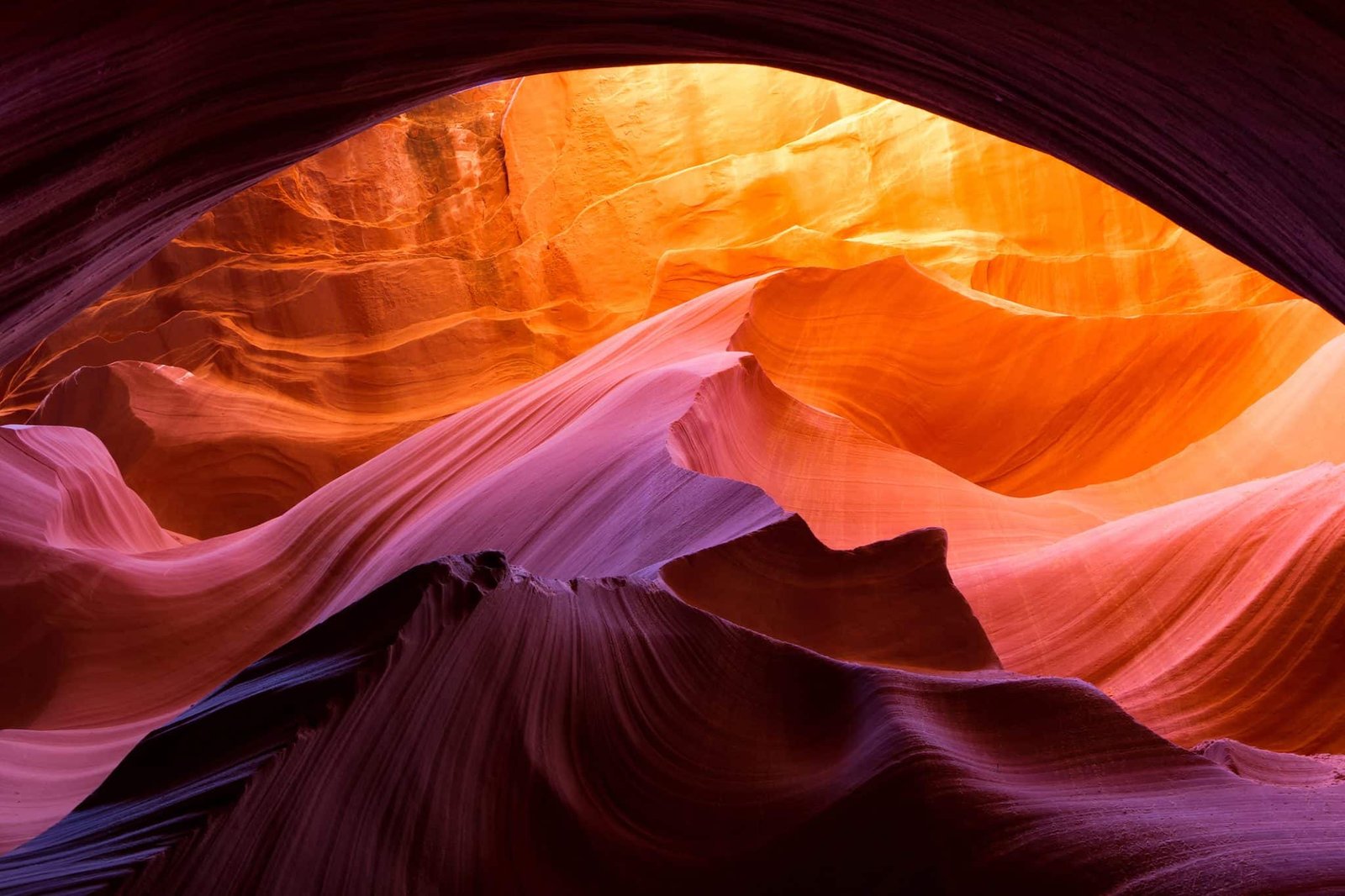 Amazing rock formations, layers and colors of Antelope Canyon.