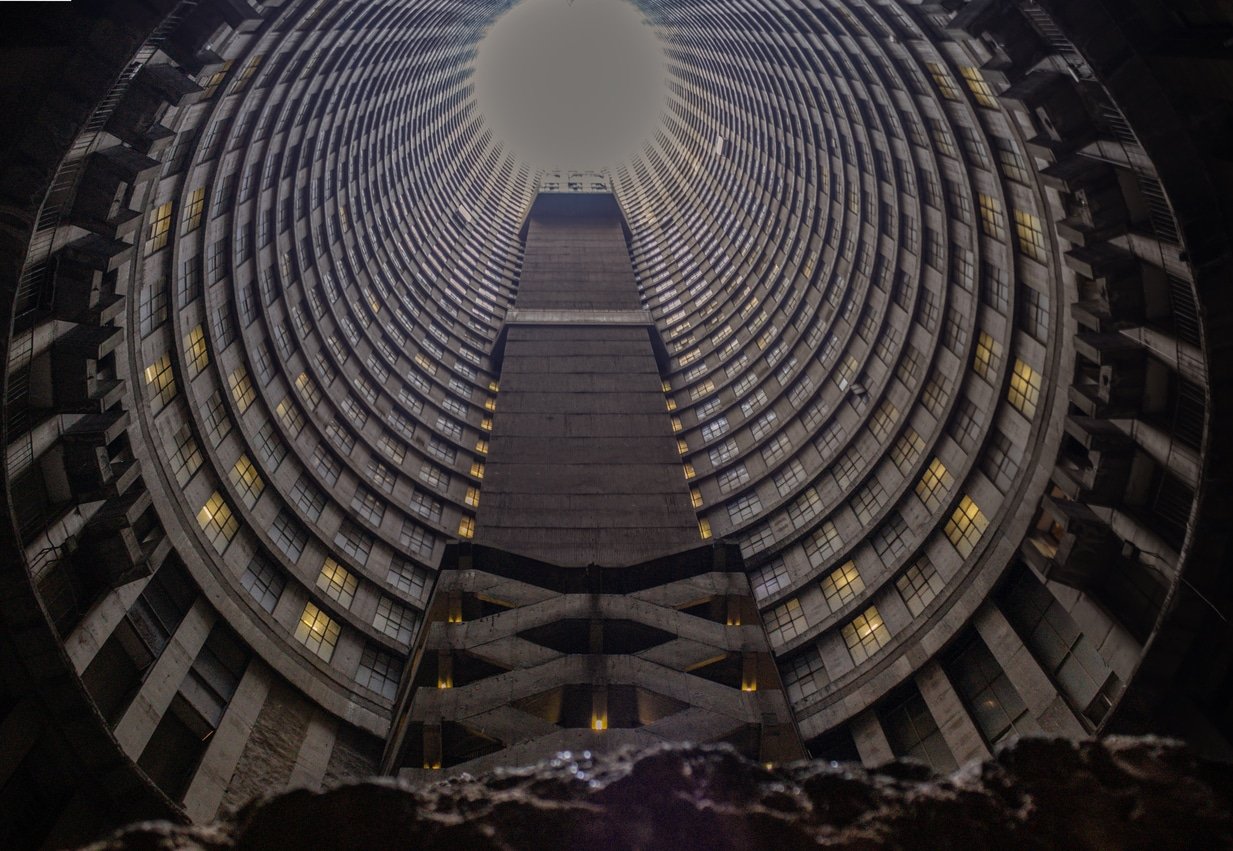 Inside the crater of Ponte Building in Johannesburg