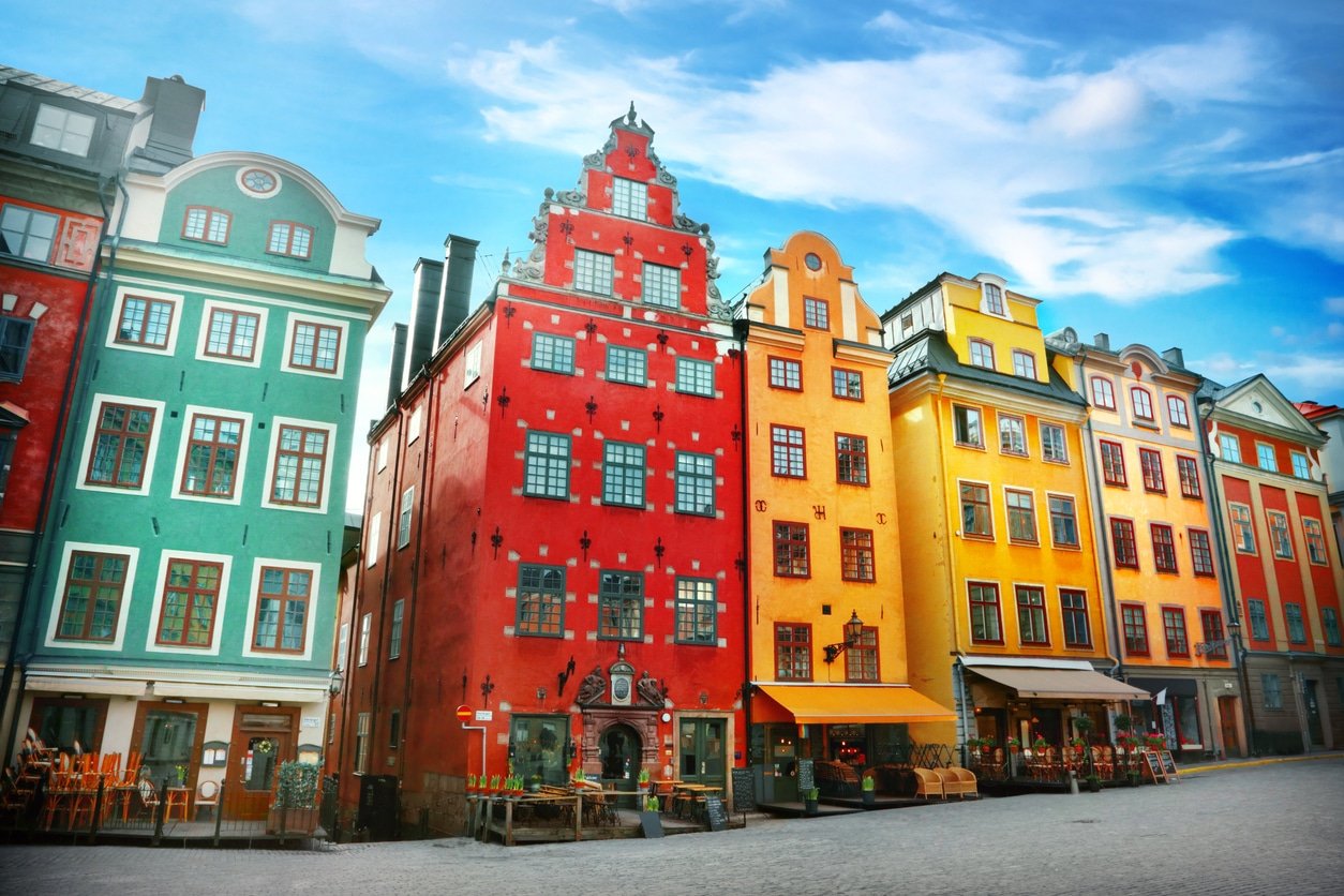 Stortorget place in Gamla stan with colorful buildings, Stockholm