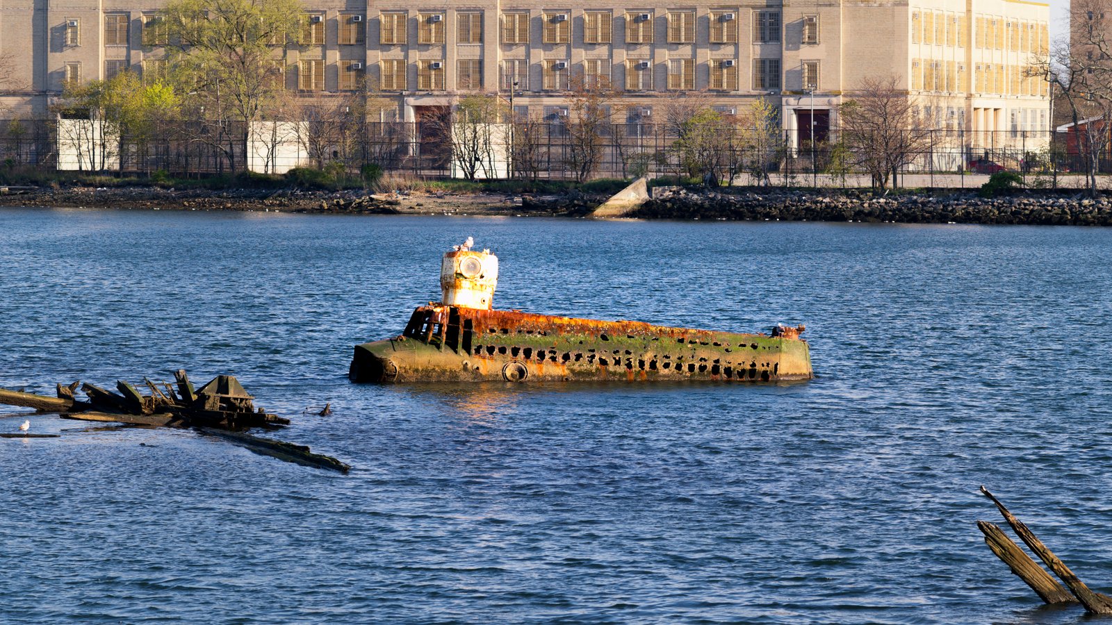 Quester I (Yellow Submarine) Wrecked in Coney Island Creek. Built in 1967 by Jerry Bianco.