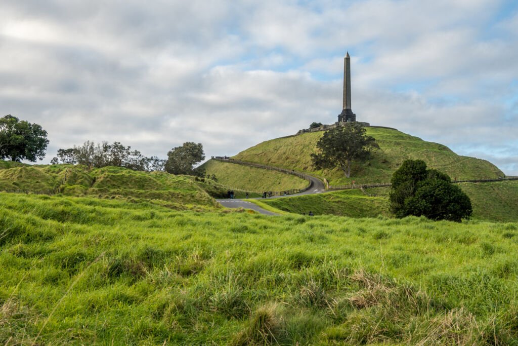 The One Tree Hill summit in Auckland, New Zealand, is adorned with a majestic obelisk. Standing tall, it pays homage to the city's heritage, offering panoramic views from this iconic landmark.